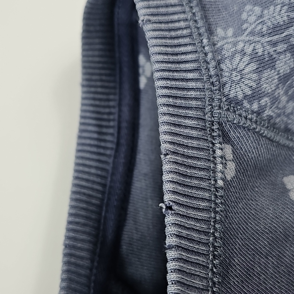 Aerie Blue Floral Raglan Sweatshirt XS Distressed Faded Pullover Soft Crewneck - Picture 8 of 16